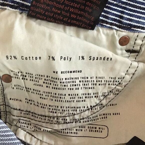 Williamsburg Garment Co. striped custom low rise skinny jeans made in Brooklyn - Picture 10 of 10